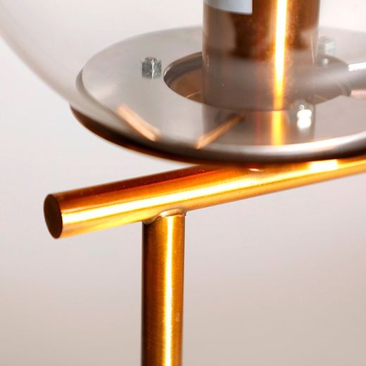 Lampe de table en métal et verre doré et blanc, 18 x 18 x 58 cm | Léba