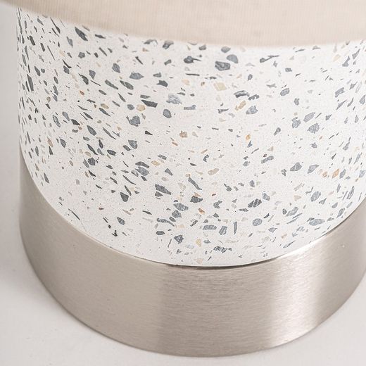 Stenen tafellamp in wit/zilver, 40 x 40 x 62 cm