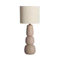 Lámpara de sobremesa de resina en beige, 32 x 32 x 82 cm | Globa