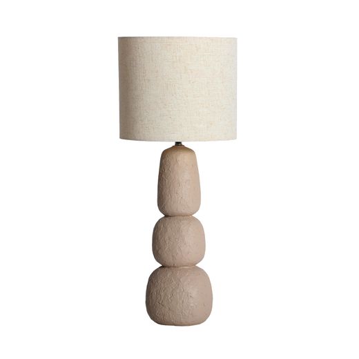 Lámpara de sobremesa de resina en beige, 32 x 32 x 82 cm | Globa