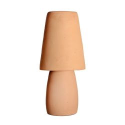 Terracotta table lamp in clay colour, 21 x 21 x 49 cm | Swahili