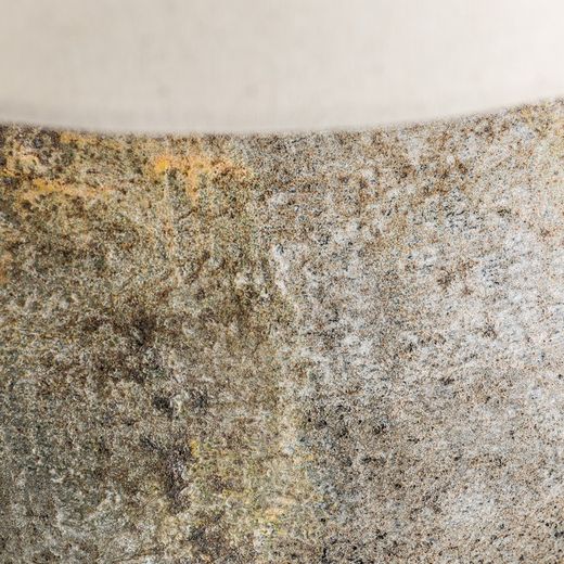 Lampa stołowa z terakoty w kolorze szarym/naturalnym, 50 x 50 x 82 cm