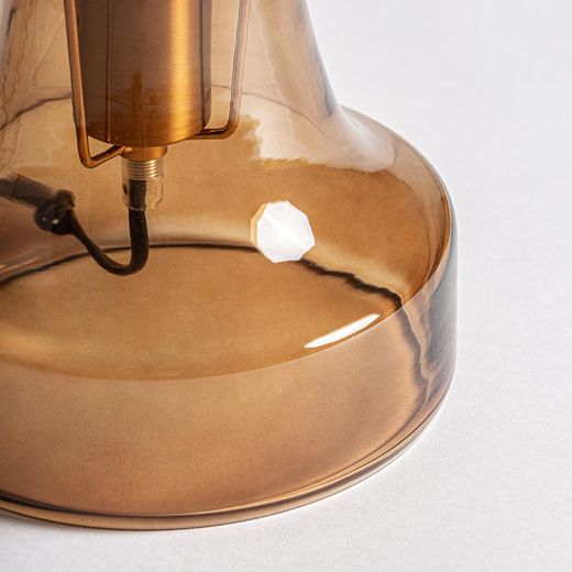 Lampe de table en verre ambré, 26 x 26 x 34 cm | Champignon