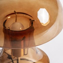 Lampe de table en verre ambré, 26 x 26 x 34 cm | Champignon