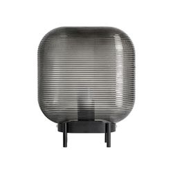 Candeeiro de mesa em vidro preto fumado, 25 x 14 x 31 cm | Fumaça