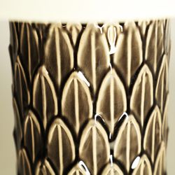 Erlea table lamp in iron, ceramic and linen in brown and beige, 38 x 38 x 68 cm