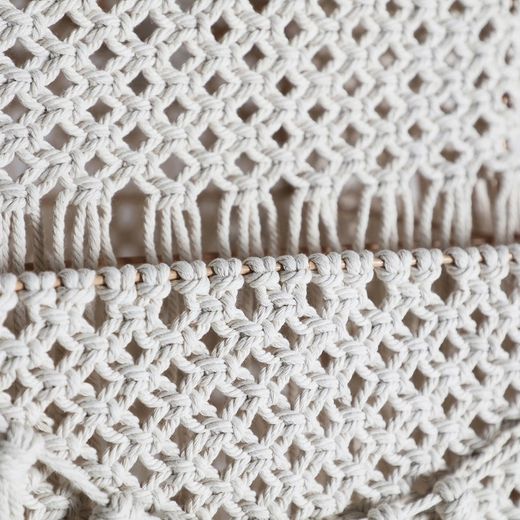 Lampa sufitowa Alayor z bawełny i żelaza w kolorze złamanej bieli, 34 x 34 x 41 cm