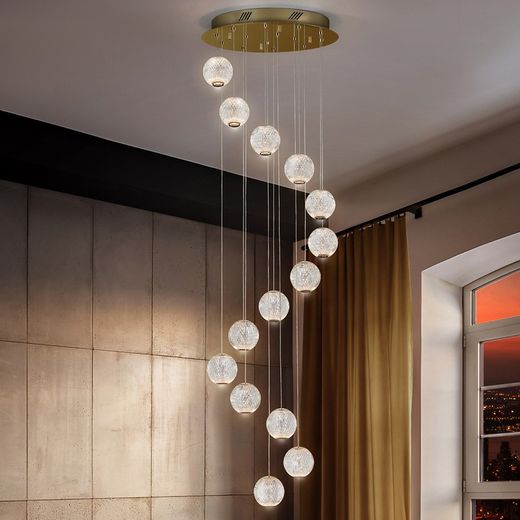Ceiling Lamp with 14 lights Led Austral, Ø50x300cm
