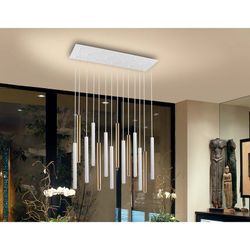 Taklampa 14 lampor Led Metall Varas Guld / Vit, 82x25x40cm