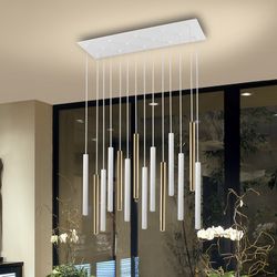 Ceiling Lamp 14 lights Led Metal Varas Gold / Black, 82x25x40cm