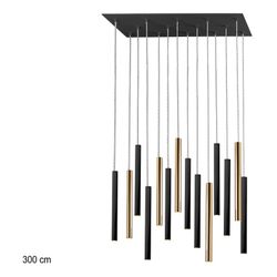 Ceiling Lamp 14 lights Led Metal Varas Black / White, 82x25x40cm