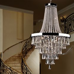 Candeeiro de tecto Palace Smoky Metal e Vidro com 22 luzes, Ø80x140cm