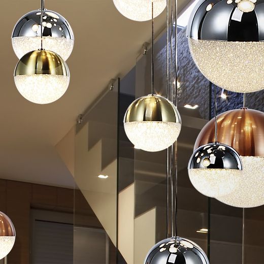 Φωτιστικό Οροφής με 27 φωτιστικά Led Metal Sphere, Ø83x220cm