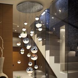 Φωτιστικό Οροφής με 27 φωτιστικά Led Metal Sphere, Ø83x220cm