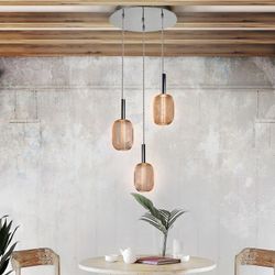 Plafonnier à 3 lumières Led en Métal Micron Doré, Ø36x30cm