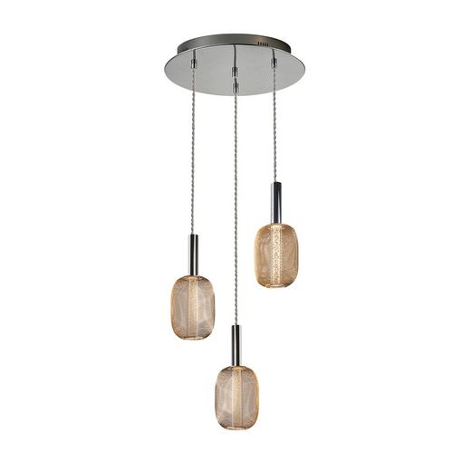 Lámpara de techo, con 3 luces, de metal dorado, Ø 36 x 30 cm | Micrón