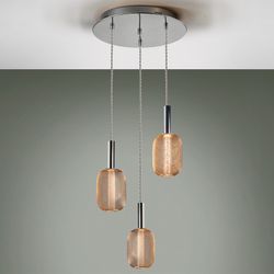 Plafonnier à 3 lumières Led en Métal Micron Doré, Ø36x30cm