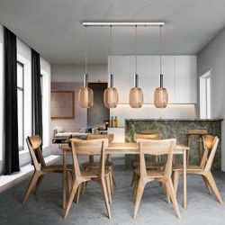 Plafonnier à 4 lumières en métal doré Micron, 88x13x30cm