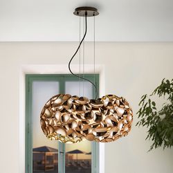 Plafonnier Narisa en Métal Plaqué Or Rose 5 lumières, Ø47x26cm