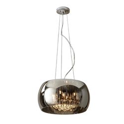 Argos gespiegeld glas en metaal 5-lichts plafondlamp, Ø40x23cm