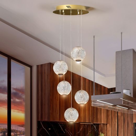 Ceiling Lamp 5 lights Led Austral, Ø32x100cm