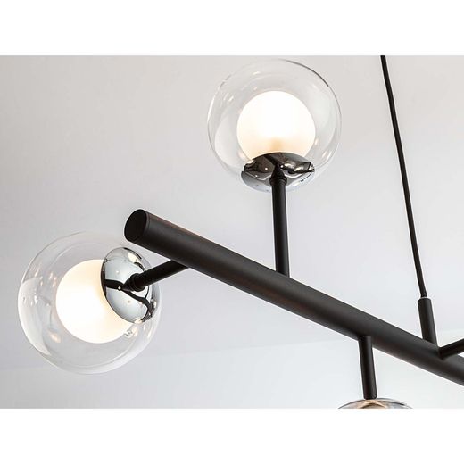 Plafonnier Altais Double Verre et Métal 9 Lumières, 92x54x50cm