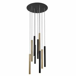 Ceiling Lamp 9 lights Led Metal Varas Gold / Black, Ø42x110cm
