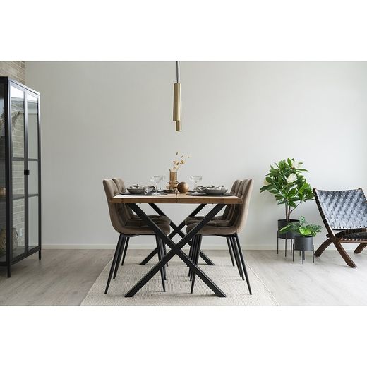 Gold steel ceiling lamp, 6 x 6 x 28 cm | Paris
