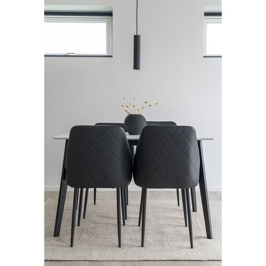 Black steel ceiling lamp, 6 x 6 x 28 cm | Paris