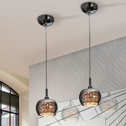 Plafonnier en acier et verre miroir Arián, Ø13x18cm