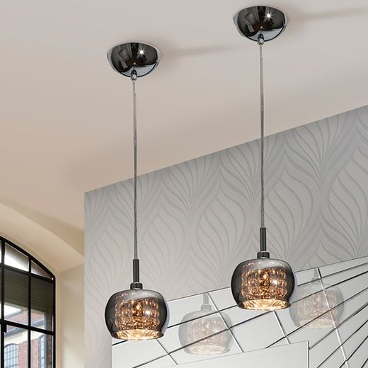 Plafonnier en acier et verre miroir Arián, Ø13x18cm