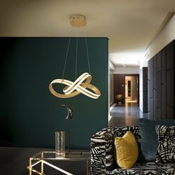 Lampa sufitowa ze stali i złotego liścia Lazas Dorado, Ø52x18cm