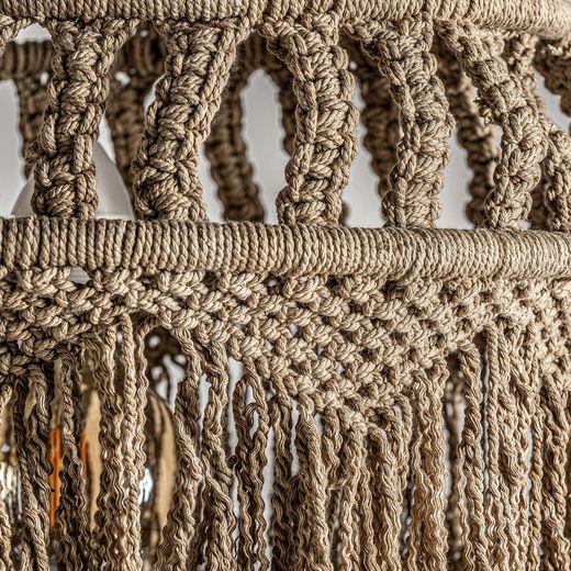 Bawełniana lampa sufitowa w kolorze naturalnym, 50 x 50 x 120 cm