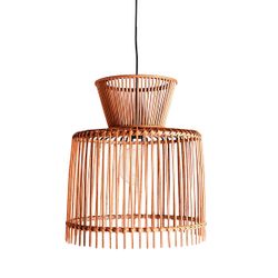 Lámpara de techo de bambú en natural, 43 x 43 x 47 cm | Arteaga