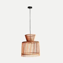 Lámpara de techo de bambú en natural, 43 x 43 x 47 cm | Arteaga