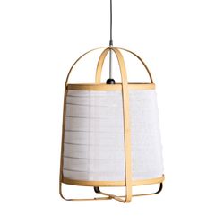 Deckenlampe aus Bambus und Leinen, Ø44x64cm