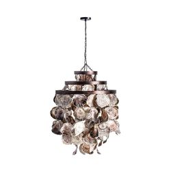 Brązowo-beżowa lampa sufitowa w kształcie muszli, Ø60x90cm