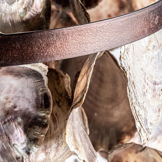 Brązowo-beżowa lampa sufitowa w kształcie muszli, Ø60x90cm