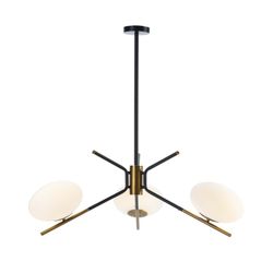 Plafonnier en verre blanc et métal, 94x94x100 cm