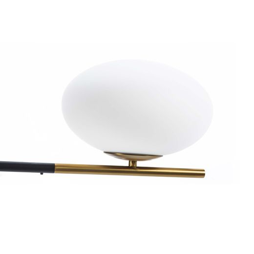 Plafonnier en verre blanc et métal, 94x94x100 cm