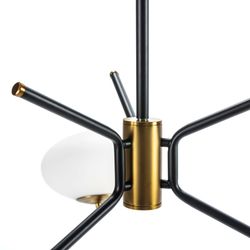 Plafonnier en verre blanc et métal, 94x94x100 cm