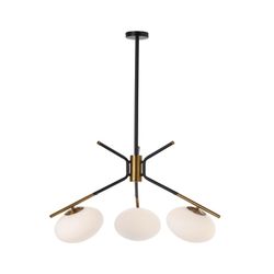 Plafonnier en verre blanc et métal, 94x94x100 cm