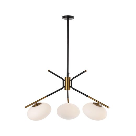 Plafonnier en verre blanc et métal, 94x94x100 cm