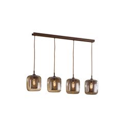 Loftlampe i chokoladeglas, 29x107x20 cm
