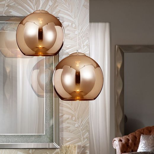 Plafonnier en cristal de cuivre, 36x35x35 cm