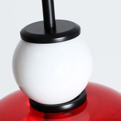 Lámpara de techo de cristal en blanco y rojo, 15 x 15 x 55 cm | Larisa