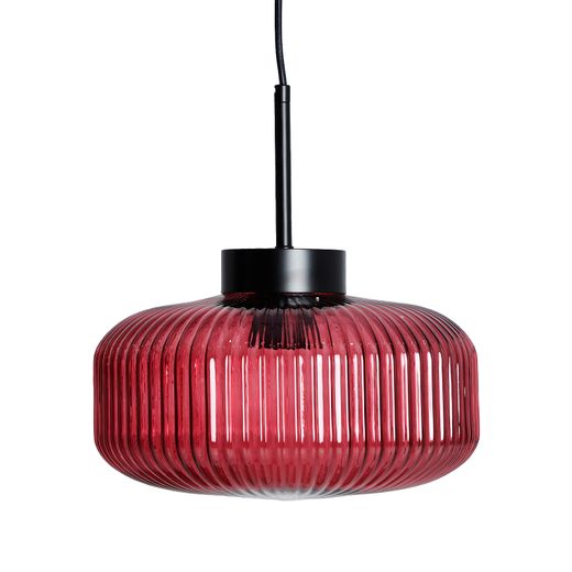 Lámpara de techo de cristal en burdeos, 27 x 27 x 30 cm | Elba