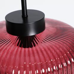 Lámpara de techo de cristal en burdeos, 27 x 27 x 30 cm | Elba