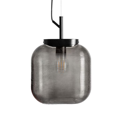 Lámpara de techo de cristal en gris translúcido, 25 x 13 x 39 cm | Lura