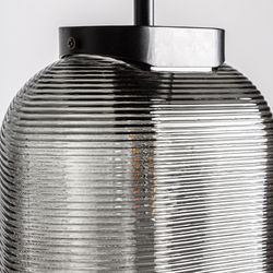 Lámpara de techo de cristal en gris translúcido, 25 x 13 x 39 cm | Lura